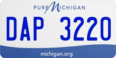 MI license plate DAP3220