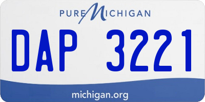 MI license plate DAP3221