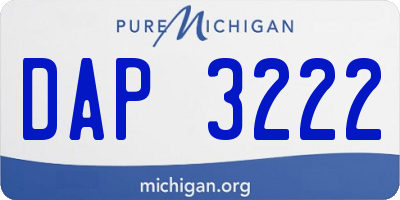 MI license plate DAP3222