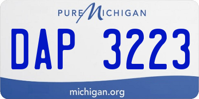 MI license plate DAP3223