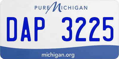 MI license plate DAP3225