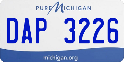 MI license plate DAP3226