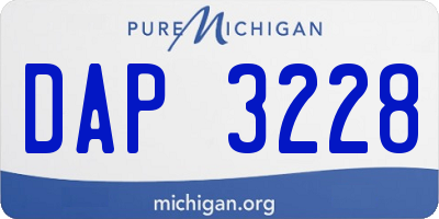 MI license plate DAP3228