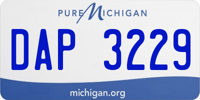 MI license plate DAP3229