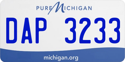 MI license plate DAP3233
