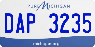 MI license plate DAP3235