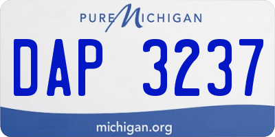 MI license plate DAP3237
