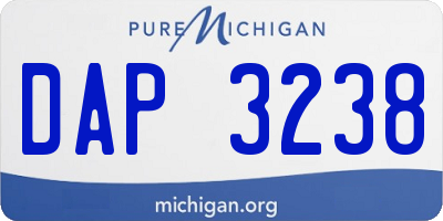 MI license plate DAP3238