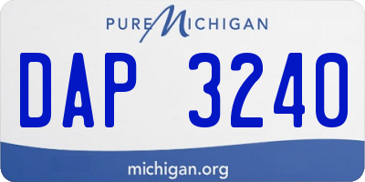 MI license plate DAP3240