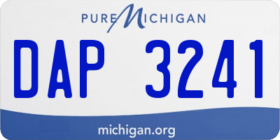MI license plate DAP3241