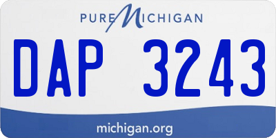 MI license plate DAP3243
