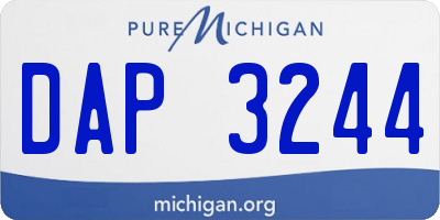 MI license plate DAP3244