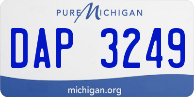 MI license plate DAP3249