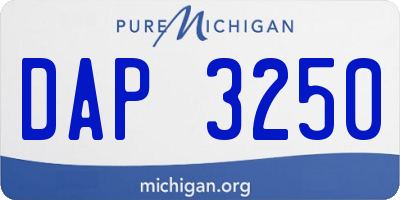 MI license plate DAP3250