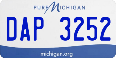 MI license plate DAP3252