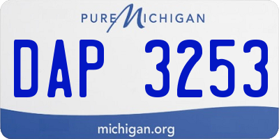 MI license plate DAP3253