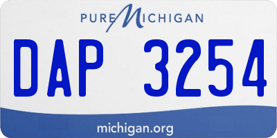 MI license plate DAP3254