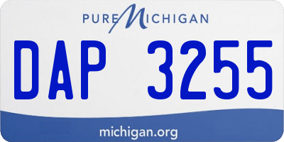 MI license plate DAP3255