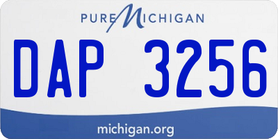 MI license plate DAP3256