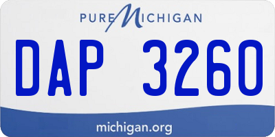 MI license plate DAP3260