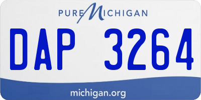 MI license plate DAP3264
