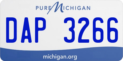 MI license plate DAP3266