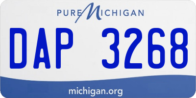MI license plate DAP3268