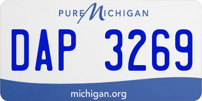 MI license plate DAP3269