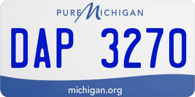 MI license plate DAP3270