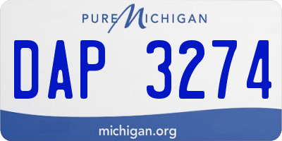 MI license plate DAP3274