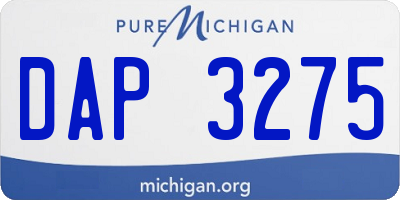 MI license plate DAP3275