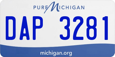 MI license plate DAP3281