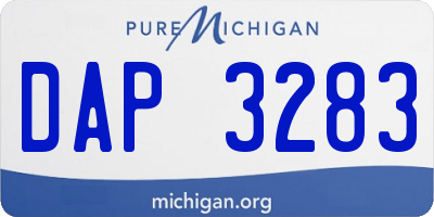 MI license plate DAP3283