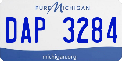 MI license plate DAP3284