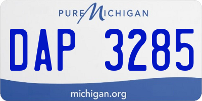 MI license plate DAP3285