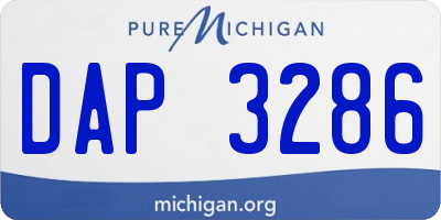 MI license plate DAP3286