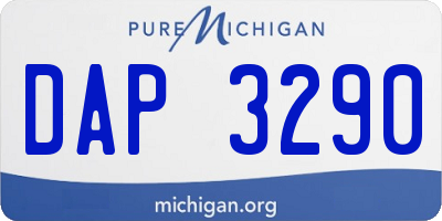 MI license plate DAP3290