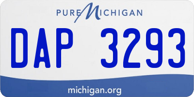 MI license plate DAP3293