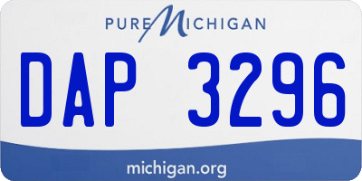 MI license plate DAP3296