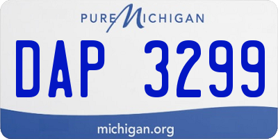 MI license plate DAP3299