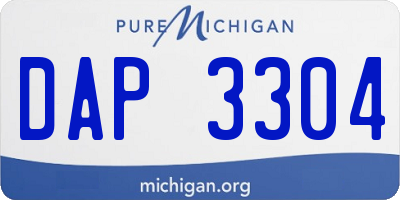 MI license plate DAP3304