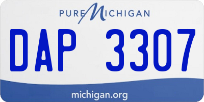 MI license plate DAP3307