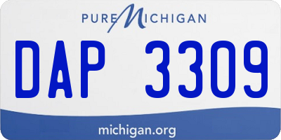 MI license plate DAP3309
