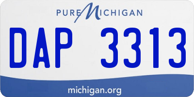 MI license plate DAP3313