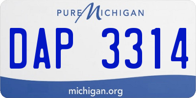 MI license plate DAP3314