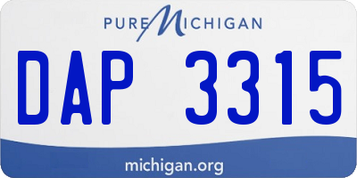 MI license plate DAP3315