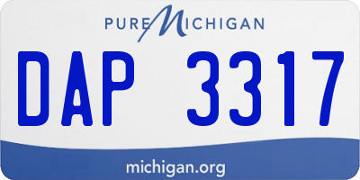 MI license plate DAP3317