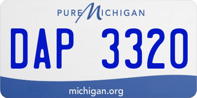 MI license plate DAP3320