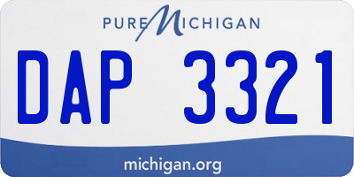 MI license plate DAP3321