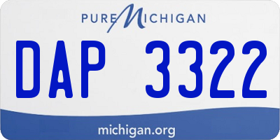 MI license plate DAP3322